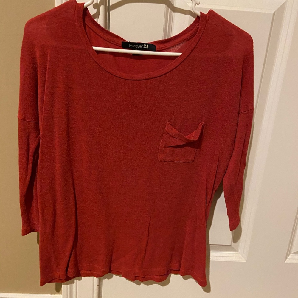 Forever 21 Red 3/4 sleeves